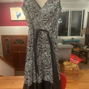 black and white dress with sash